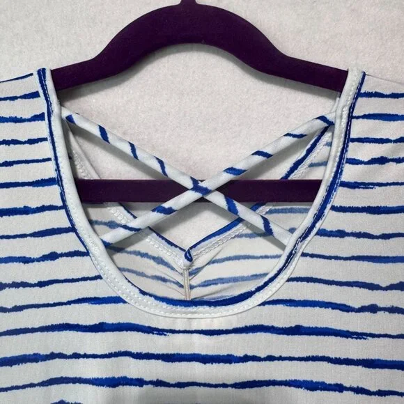 Dotdotsmile Dress Size 7 Blue and White Stripes New With Tags - Picture 6 of 6